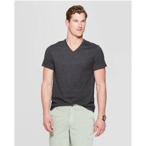 Goodfellow & Co. Mens Sz L Dark Gray Short Sleeve V-Neck T-Shirt New With Tags